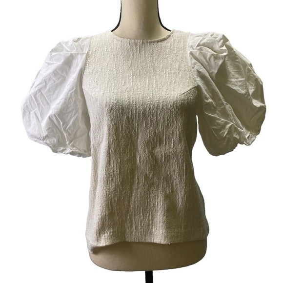 Anthropologie Blouse Sz Small Puffy Sleeves - Picture 1 of 13